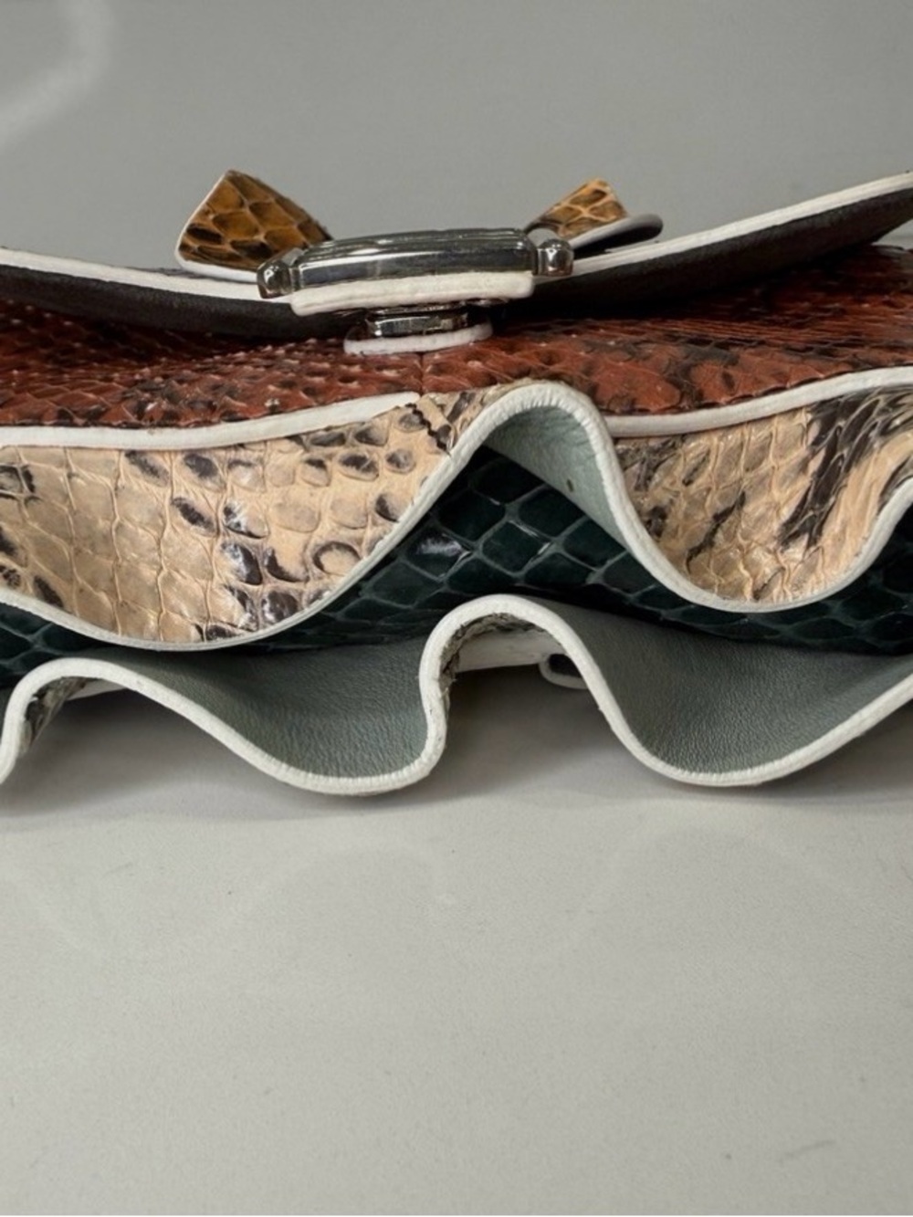 Fendi Microwave Baguette Multicolor Python Crossbody Bag only listing worldwide - Picture 8 of 15